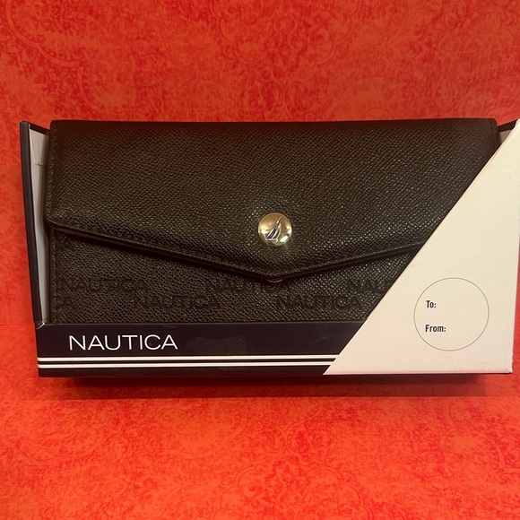 Nautica Black Textured Wallet NWT in BOX - Picture 1 of 6